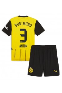 Borussia Dortmund Waldemar Anton #3 Babytruitje Thuis tenue Kind 2024-25 Korte Mouw (+ Korte broeken)